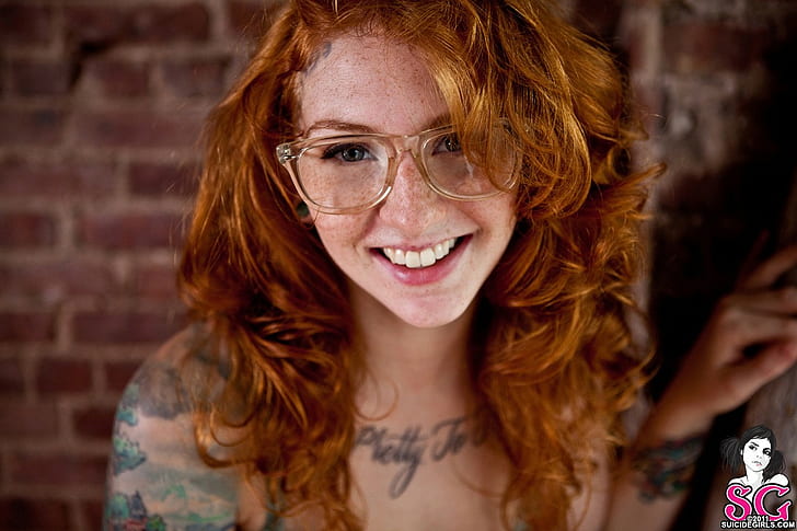 freckles, women, pornstar, model, redhead, July Suicide, face