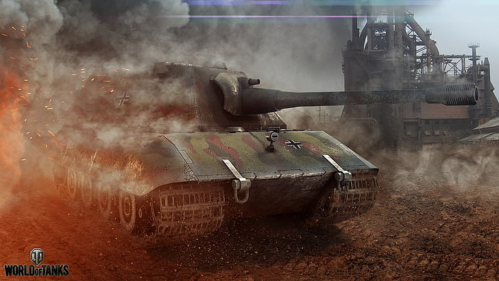 World of Tanks, wargaming, video games, E 100, smoke - physical structure