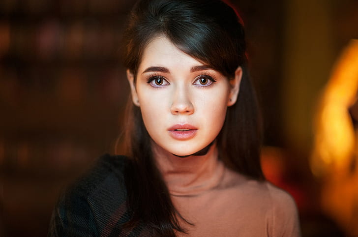 Ekaterina Ermakova, Maxim Maximov, face, portrait, depth of field, HD wallpaper