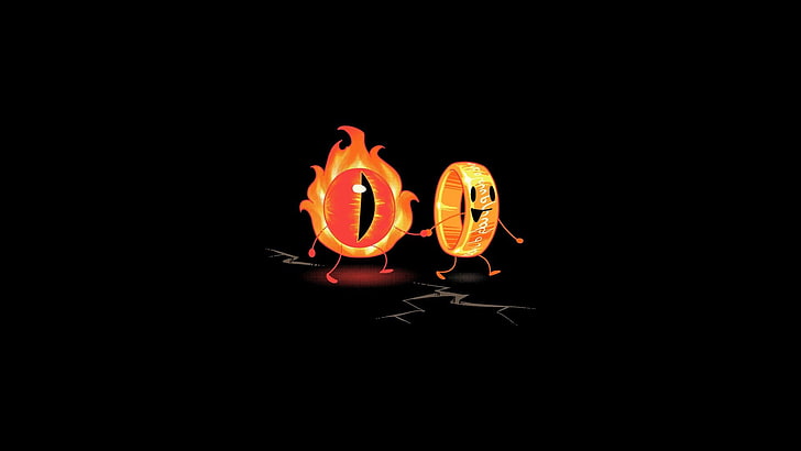black, humor, minimalism, rings, The Eye Of Sauron, The Lord Of The Rings, HD wallpaper