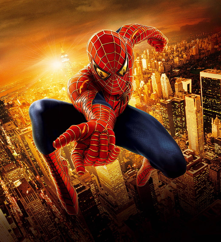 Spider-Man 3 digital wallpaper, motion, cityscape, people, adult, HD wallpaper
