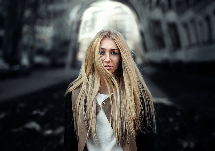 500px, Ivan Gorokhov, long hair, women outdoors, urban, blonde, HD wallpaper