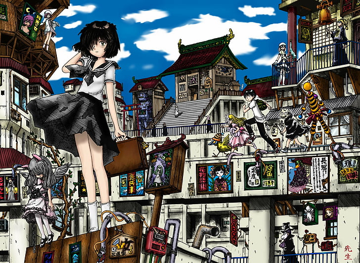 Anime, Mysterious Girlfriend X, Manga, architecture, built structure, HD wallpaper