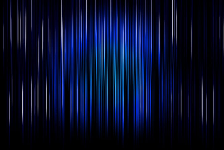 Stripes, Vertical, Blue, Dark background, Black, 4K