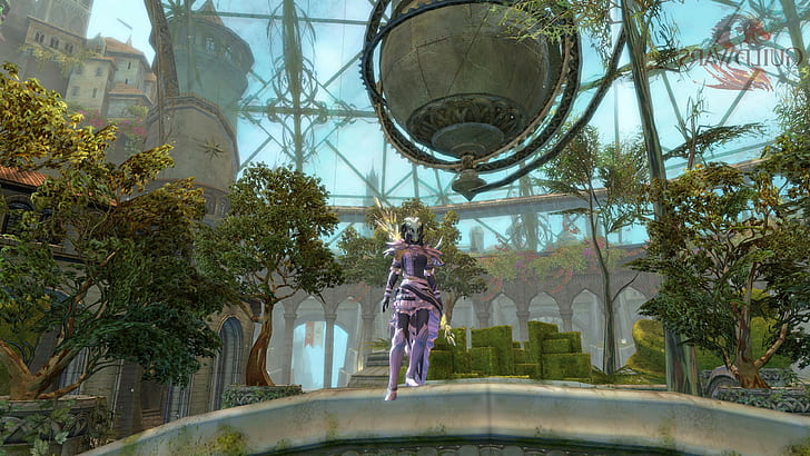 guildwars 2 video games, tree, architecture, real people, full length