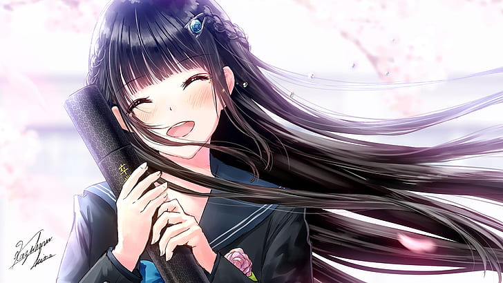 Anime Girl Smile Wallpaper gambar ke 3