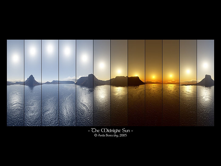 spectrum, lake, Sun, sunset, time, HD wallpaper