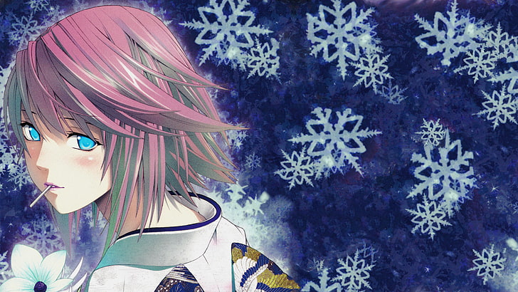 anime girls, Rosario + Vampire, Shirayuki Mizore, winter, snow, HD wallpaper