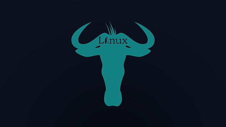 GNU, Linux, black background, studio shot, no people, indoors