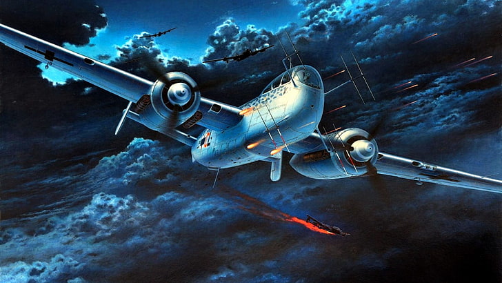 aircraft illustration, World War II, military, military aircraft, HD wallpaper