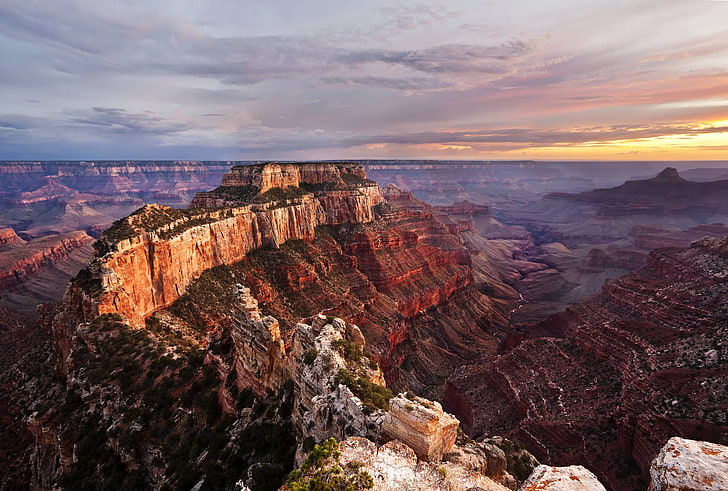 plateau, evening, height, canyon, grand Canyon National Park, HD wallpaper