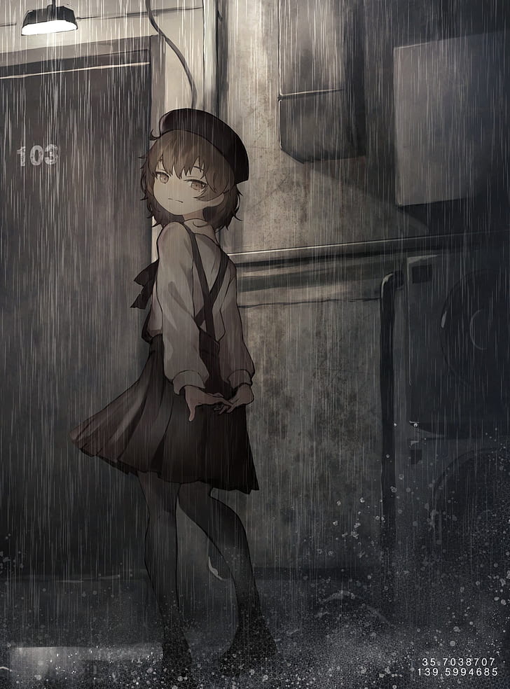 HD wallpaper: anime, anime girls, Virtual Youtuber, rain | Wallpaper Flare