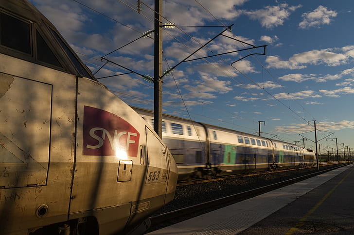 train station, TGV, sunset, SNCF, France