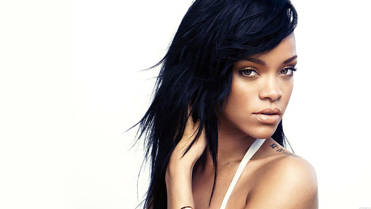 Rihanna on white background, celebrity, singer, HD wallpaper