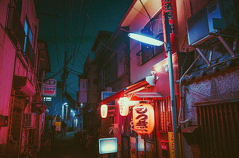 HD wallpaper: Japan, Tokyo, night, urban, lights, neon, street ...