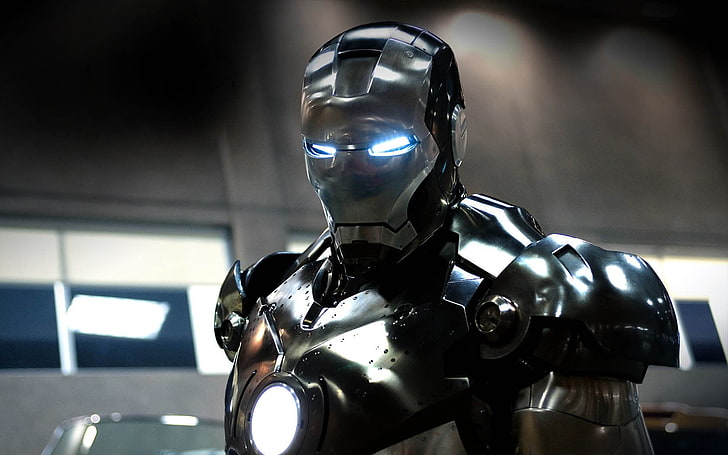 War Machine, Iron Man, movies, indoors, focus on foreground, futuristic, HD wallpaper