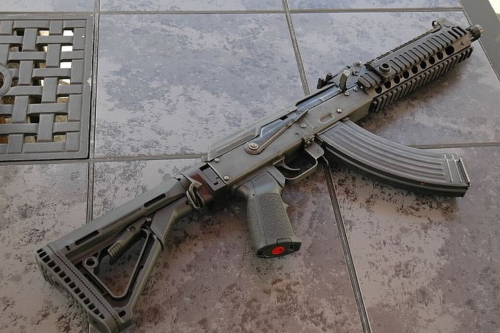 draco sbr assault rifle, weapon, gun, high angle view, security