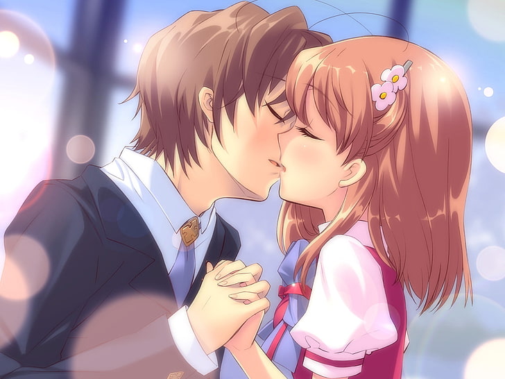 Hd Wallpaper Boy And Girl Kissing Anime Character Wallpaper Itou