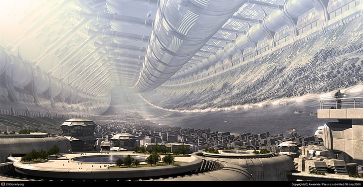 3D wallpaper, architecture, futuristic, science fiction, render