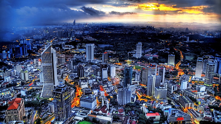cityscape, Kuala Lumpur, Malaysia, building exterior, architecture, HD wallpaper