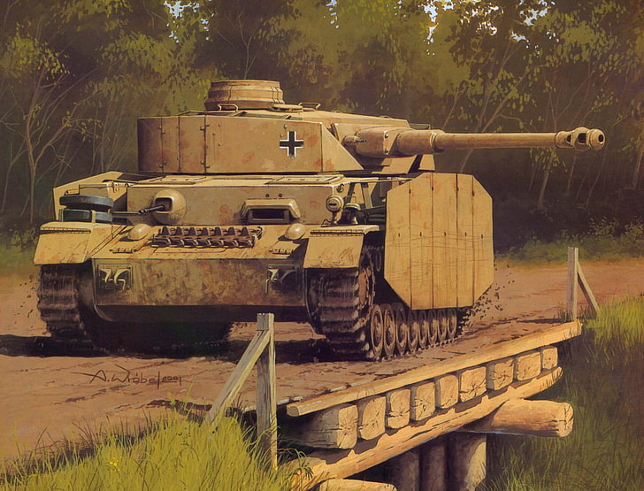gray battle tank, figure, the Germans, the Wehrmacht, Panzer 4