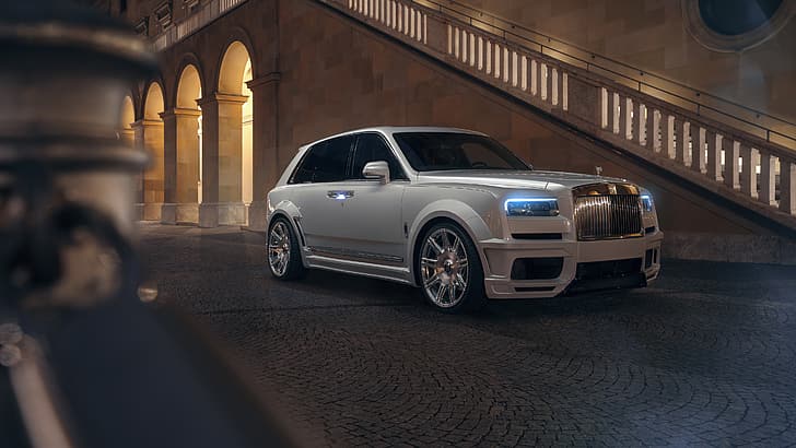 Rolls-Royce Cullinan, SUV, luxury cars, vehicle, night, HD wallpaper
