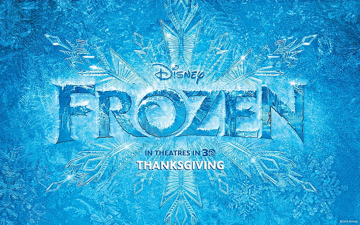 Disney Frozen poster, winter, patterns, cartoon, ice, snowflake, HD wallpaper