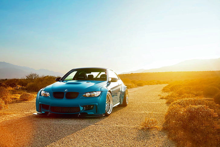 blue BMW E93 coupe, m3, e92, desert, car, outdoors, land Vehicle, HD wallpaper
