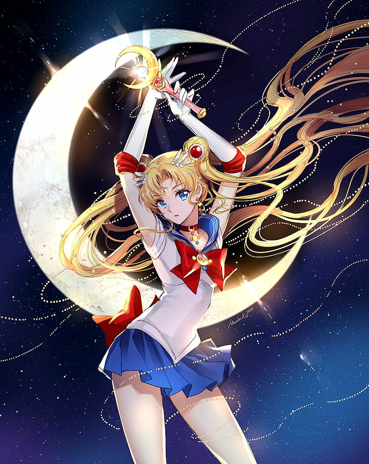 amazing, anime, girl, hair, long, moon, sailor, series, HD wallpaper