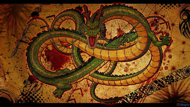 DBZ Shenron, auto post production filter, full frame, no people, HD wallpaper