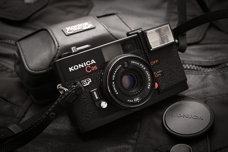 background, camera, Konica C35 EF