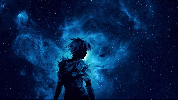 short-haired woman wallpaper, space, stars, night, star - space
