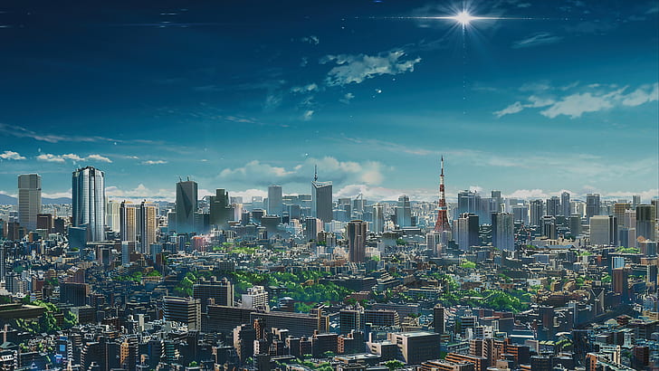 HD wallpaper: building, anime, city | Wallpaper Flare