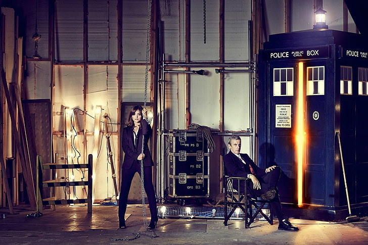 The Doctor, Doctor Who, Peter Capaldi, TARDIS, Jenna Louise Coleman, HD wallpaper