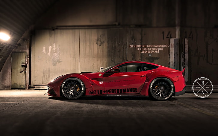 red vehicle digital wallpaper, car, Ferrari F12, transportation, HD wallpaper