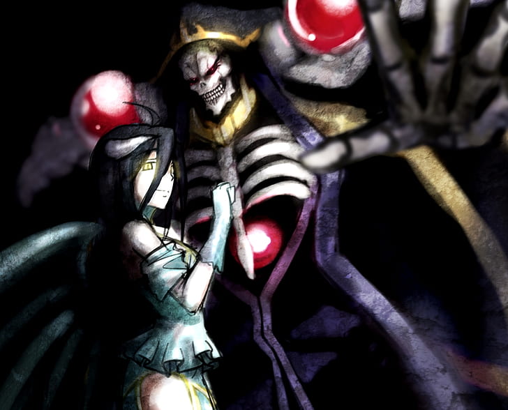 Overlord (anime), Albedo (OverLord), Ainz Ooal Gown, HD wallpaper