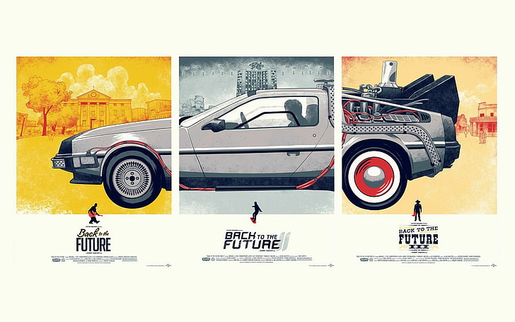 gray car panel photo, movies, Back to the Future, DeLorean, panels