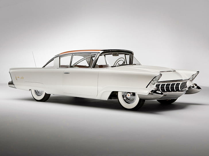 1954 Mercury Monterey Xm 800 Concept Retro HD Desktop, white muscle car, HD wallpaper