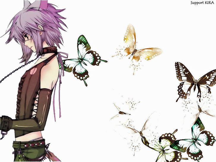 HD wallpaper: nekomimi loveless purple hair cat ears collar anime anime boys  leash butterflies ritsuka aoyagi chai Animals Butterflies HD Art |  Wallpaper Flare