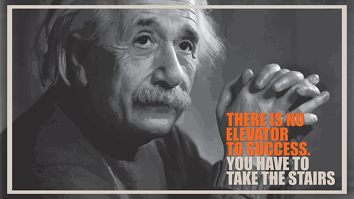 Albert Einstein photo, fake quote, brain, portrait, one person, HD wallpaper