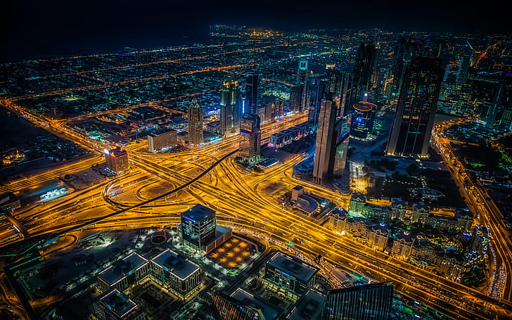 Dubai City Night View From Burj Khalifa United Arab Emirates Ultra HD Wallpapers for Desktop and Mobile 5250×3281, HD wallpaper