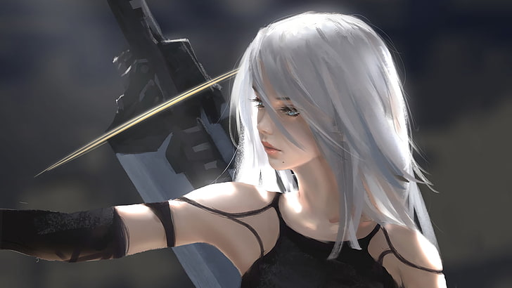 gray haired female anime wallpaper, Video Game, NieR: Automata, HD wallpaper