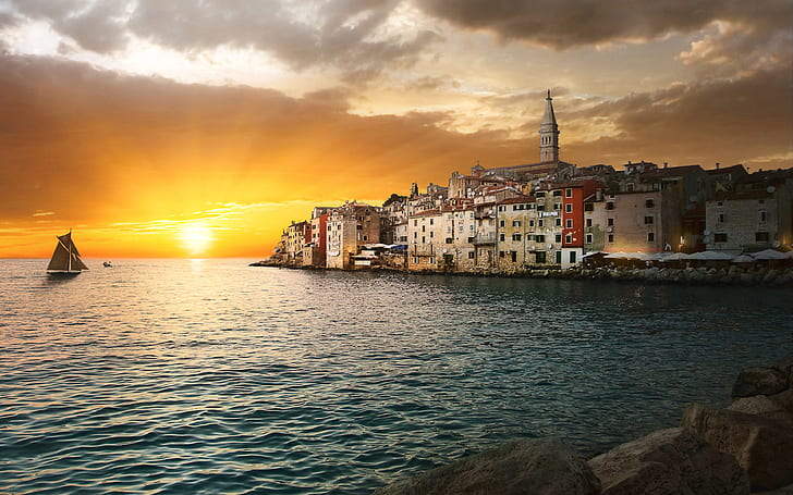 Rovinj An Old Town Fishing Port On The West Coast Of The Istrian Peninsula On The Coast Of The Adriatic Sea Croatia Wallpaper For Desktop 3840×2400