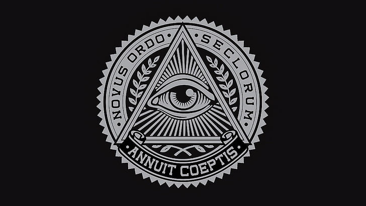 Novus Ordo Seclorum logo, triangle, illuminati, masons, vector