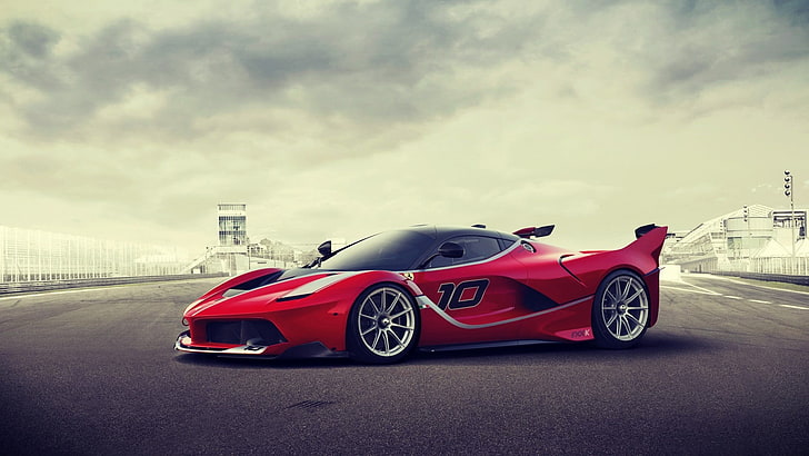 red and black sports car, Ferrari LaFerrari, Ferrari FXX K, transportation, HD wallpaper