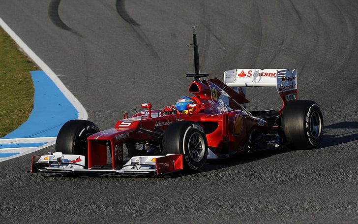 Fernando Alonso, sports race, competition, transportation, racecar, HD wallpaper