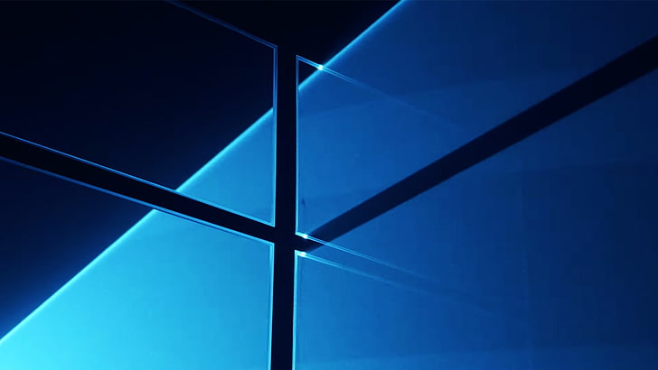 Microsoft Windows 10 Desktop Wallpaper 07, blue and white color cubes digital wallpaper HD wallpaper
