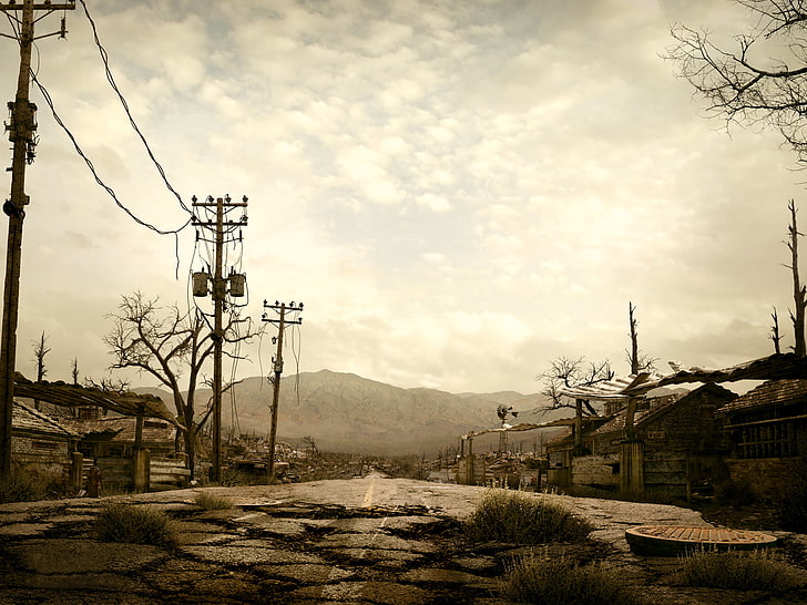 Fallout, Fallout 3, video games, cloud - sky, tree, architecture, HD wallpaper
