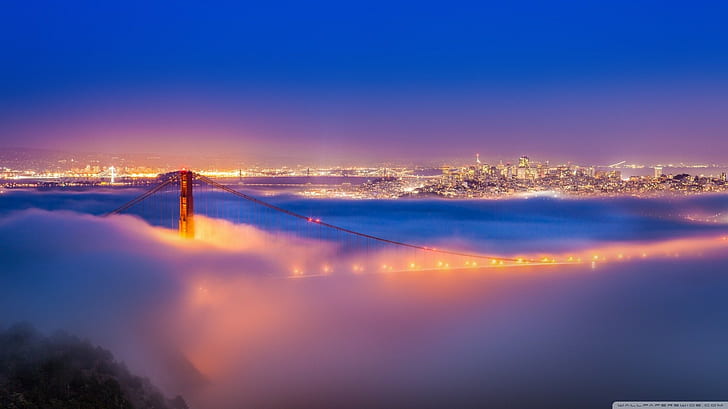 bridge, city, San Francisco, Golden Gate Bridge, HD wallpaper