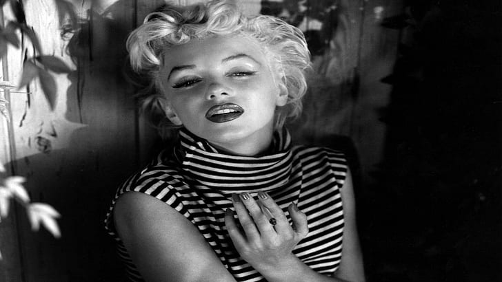 Marilyn Monroe Black and White Full, celebrity, celebrities, hollywood, HD wallpaper
